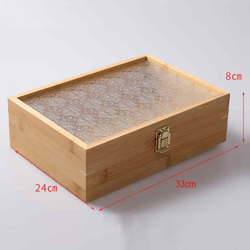 Begonia Flower Glass Hinged Lid Wooden Boxes 10