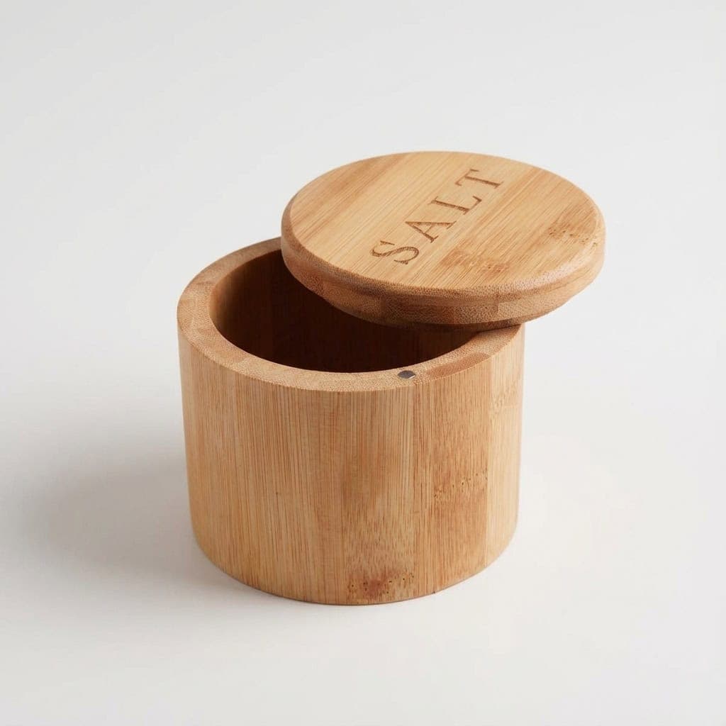 Wholesale Large Capacity Round Bamboo Seasoning Jar with Lid for Kitchen Spice Storage 2
