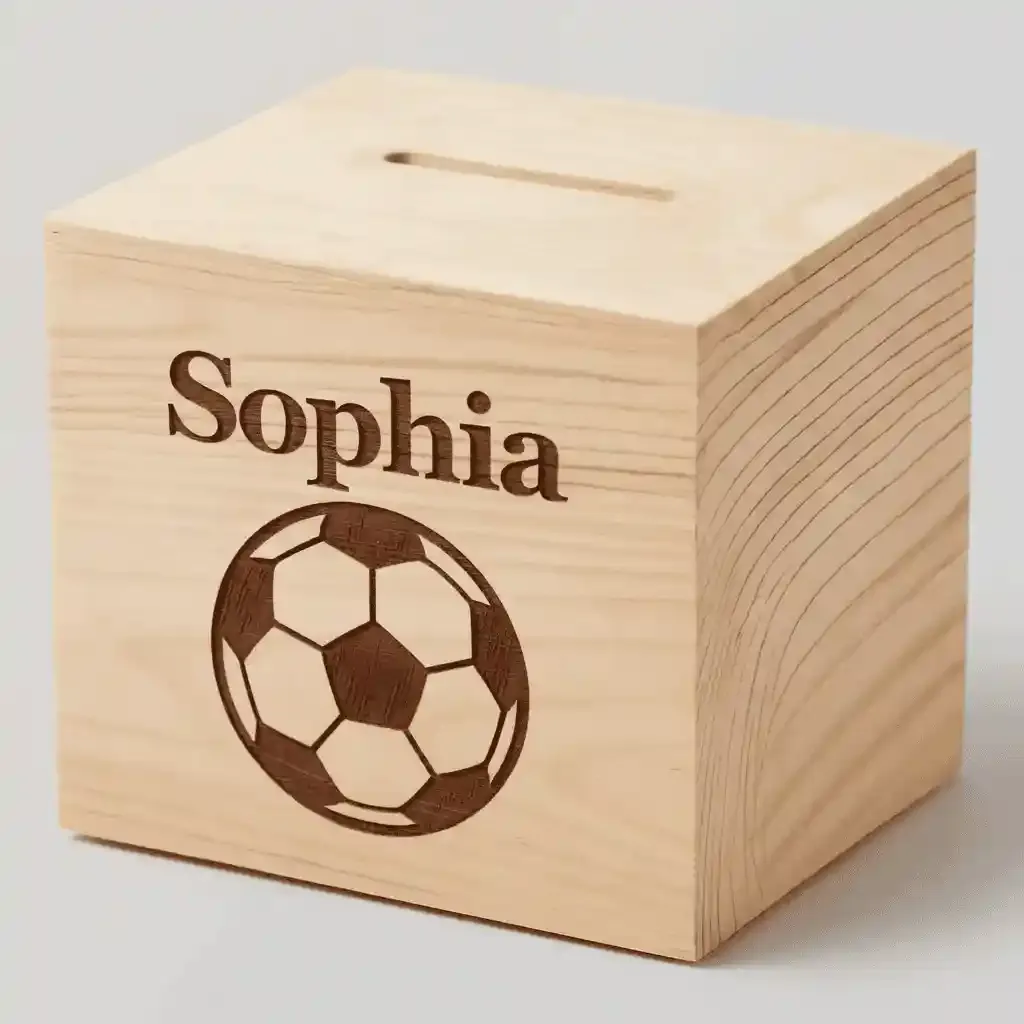 Custom Wooden Piggy Banks for Wholesale – Square Kids' Cartoon Printed Coin Boxes 5