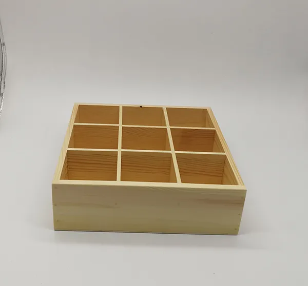 Wooden 9-Grid Storage Box Organizer Manufacturer & Wholesale Supplier
