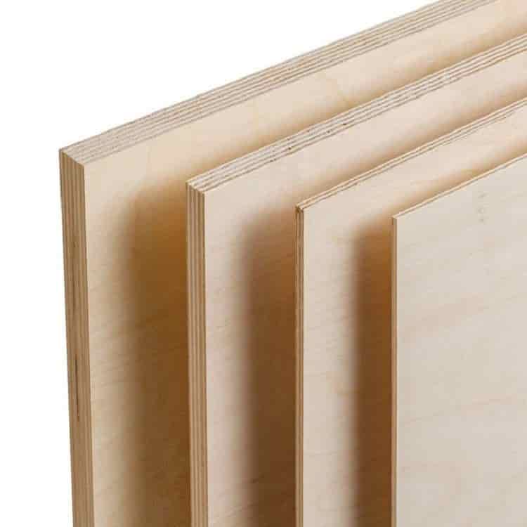 Plywood veneer sheet showing layered wood construction