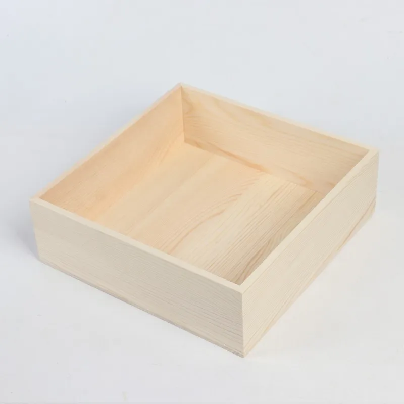 Custom Square Open Top Wooden Boxes 2
