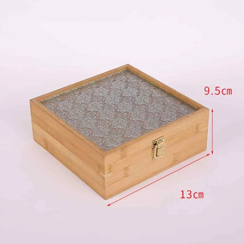 Begonia Flower Glass Hinged Lid Wooden Boxes 13