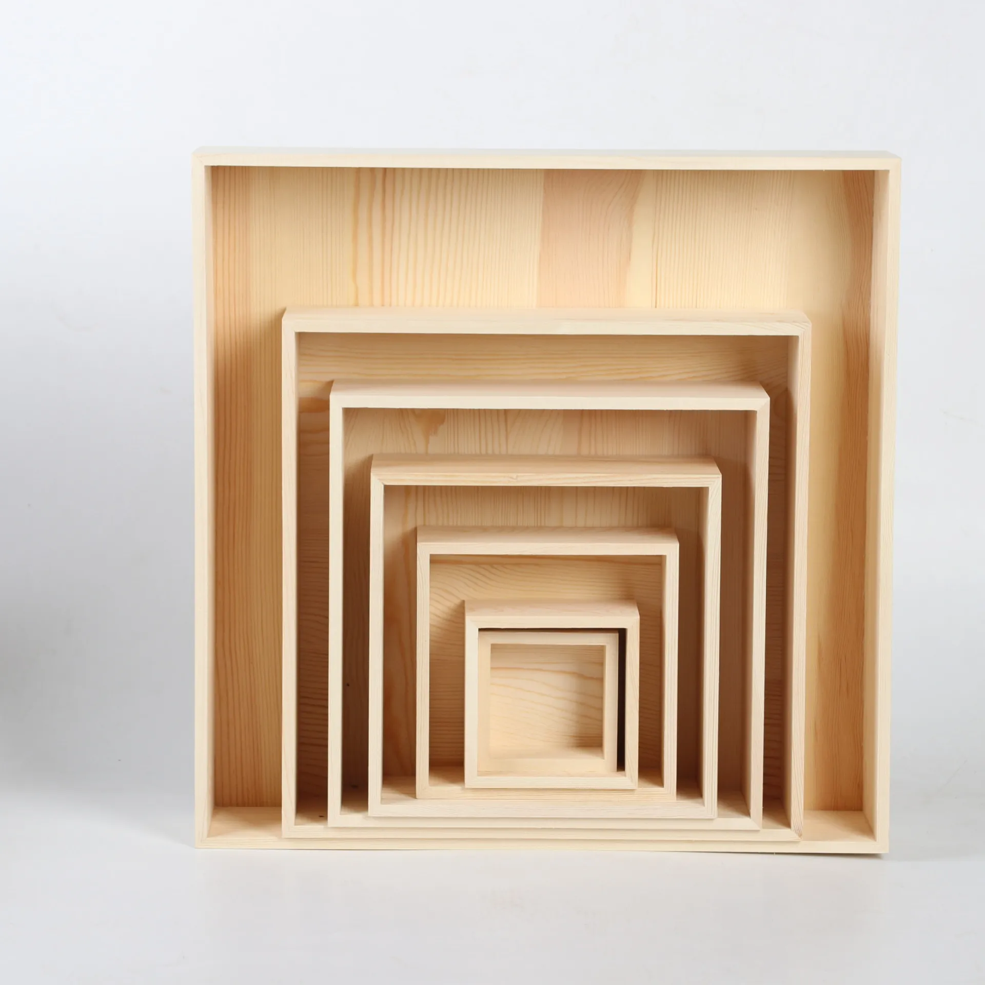 Custom Square Open Top Wooden Boxes