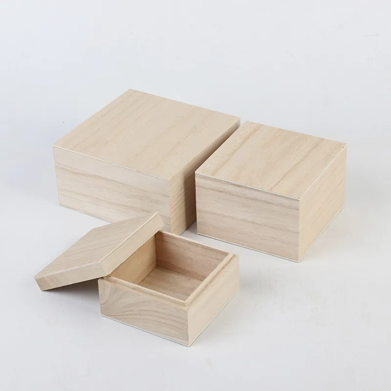 Custom Square Lift-off Lid Wooden Boxes