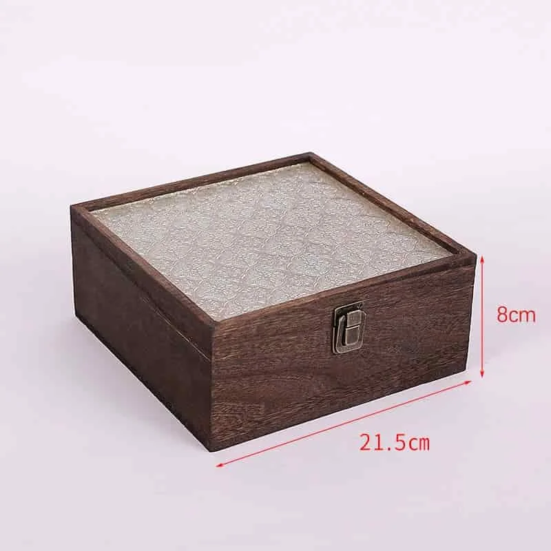Begonia Flower Glass Hinged Lid Wooden Boxes 4