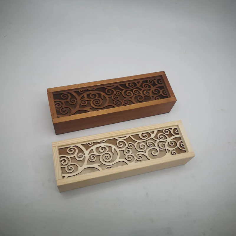 Wooden Decorative Gift Box with Intricate Swirl Carving – Premium Packaging for Special Occasions