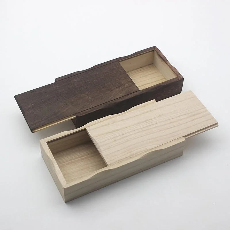 Paulownia Wooden Gift Box with Flush Sliding Lid and Decorative Wave Edge 3