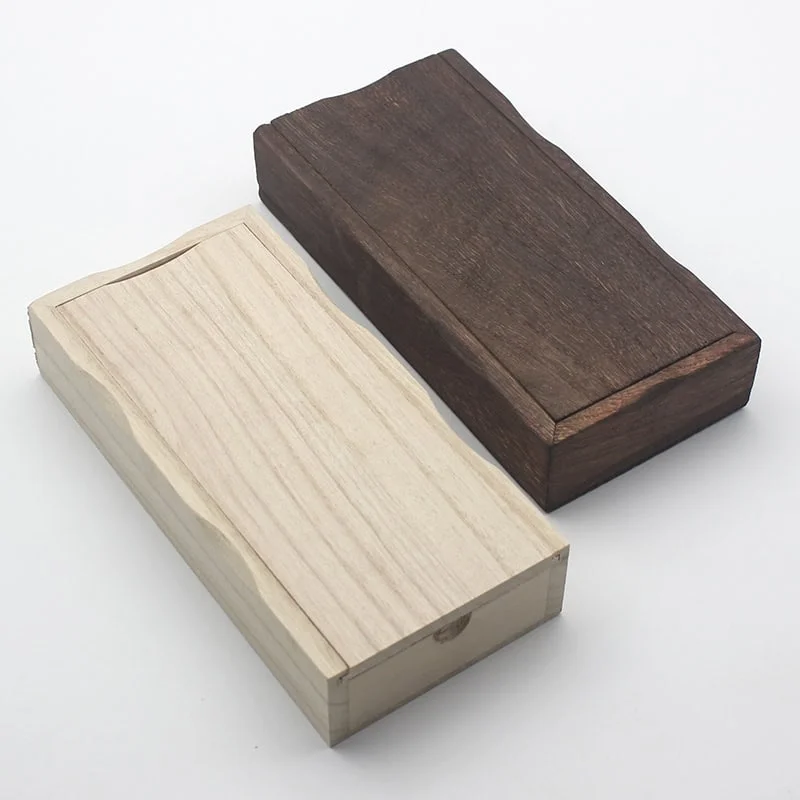 Paulownia Wooden Gift Box with Flush Sliding Lid and Decorative Wave Edge 4