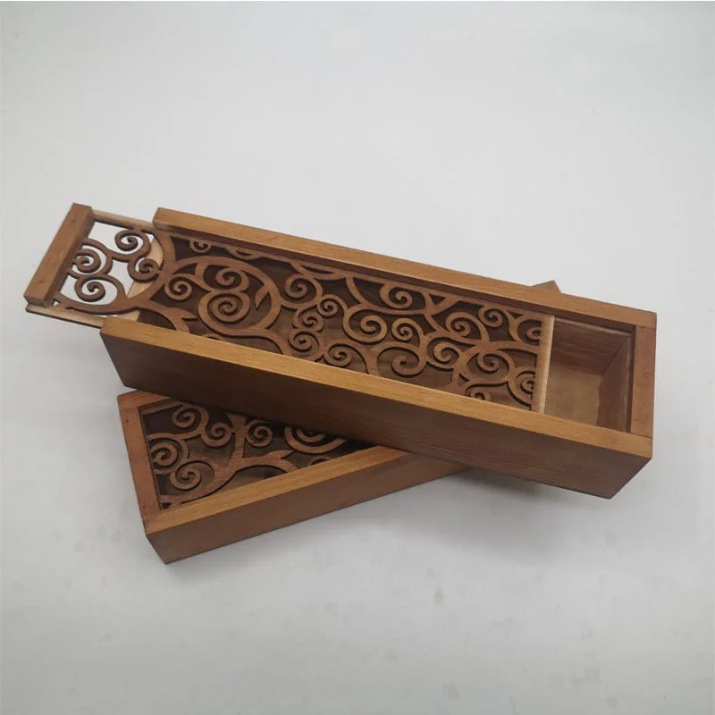 Wooden Decorative Gift Box with Intricate Swirl Carving – Premium Packaging for Special Occasions 3