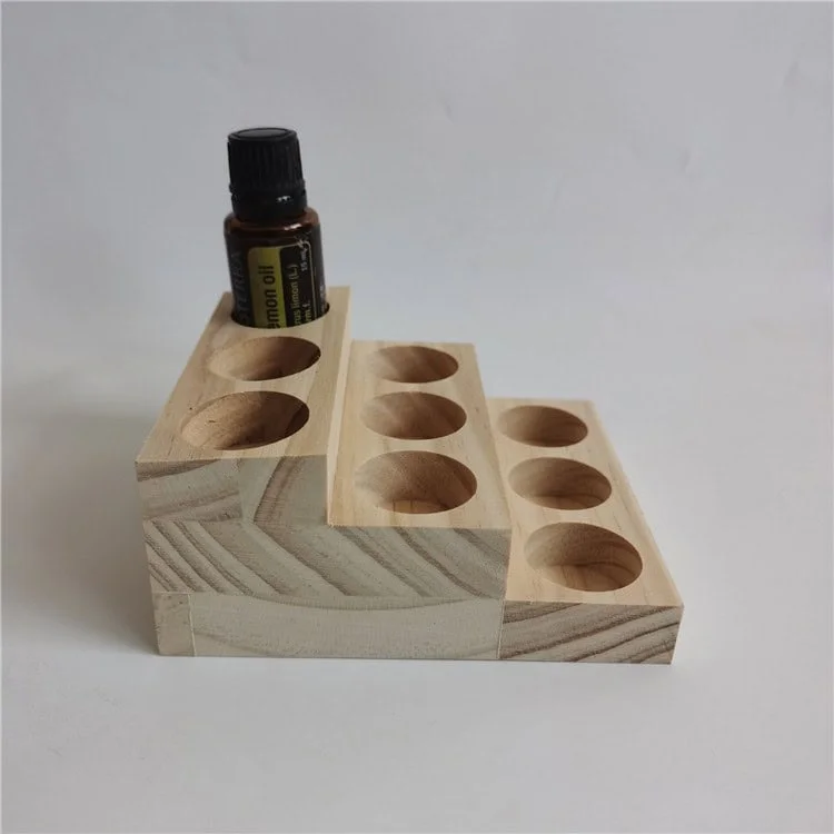 3-Tier Wooden Essential Oil Display Stand – 12-Slot Bottle Organizer Rack 3