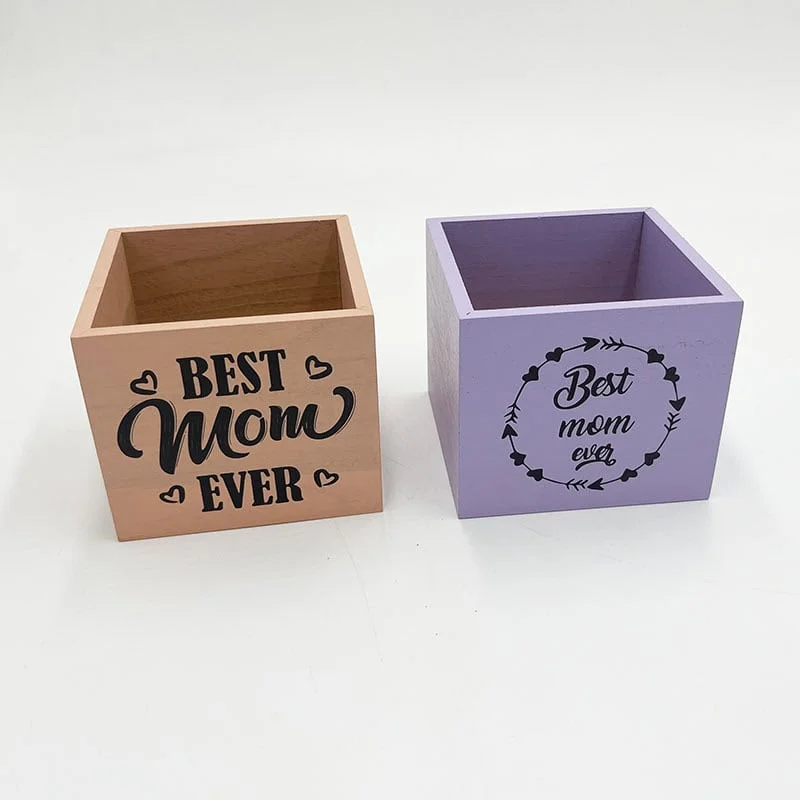 Mother’s Day Decorative Wooden Gift Boxes – Square Planter Style 3