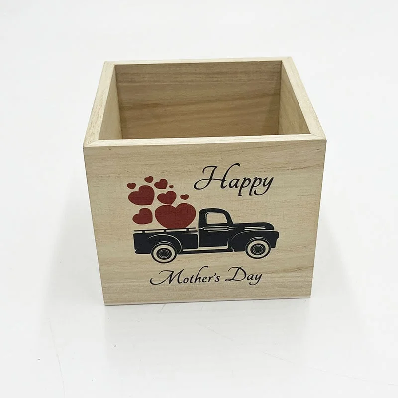 Mother’s Day Decorative Wooden Gift Boxes – Square Planter Style 4