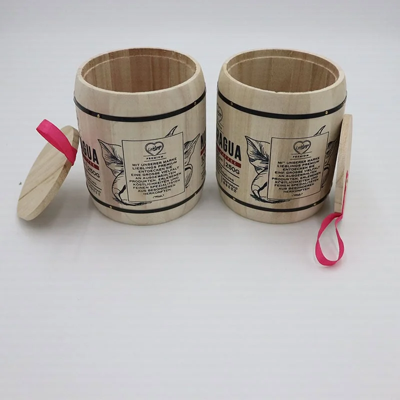 Custom Wooden Coffee Barrel Box – Nicaragua Print 4