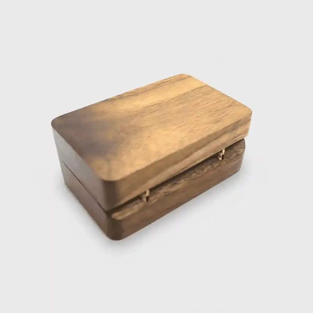 Solid Walnut Wood Tie Clip Decorative Storage Gift Box – Exquisite Small Gift 4