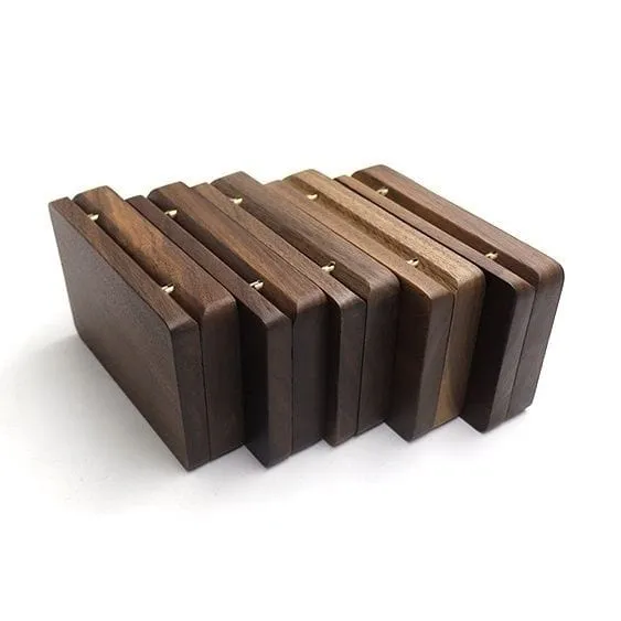 Walnut Portable Storage Box for Membership Cards, Lipsticks, and Jewelry – Elegant Mini Keepsake Box