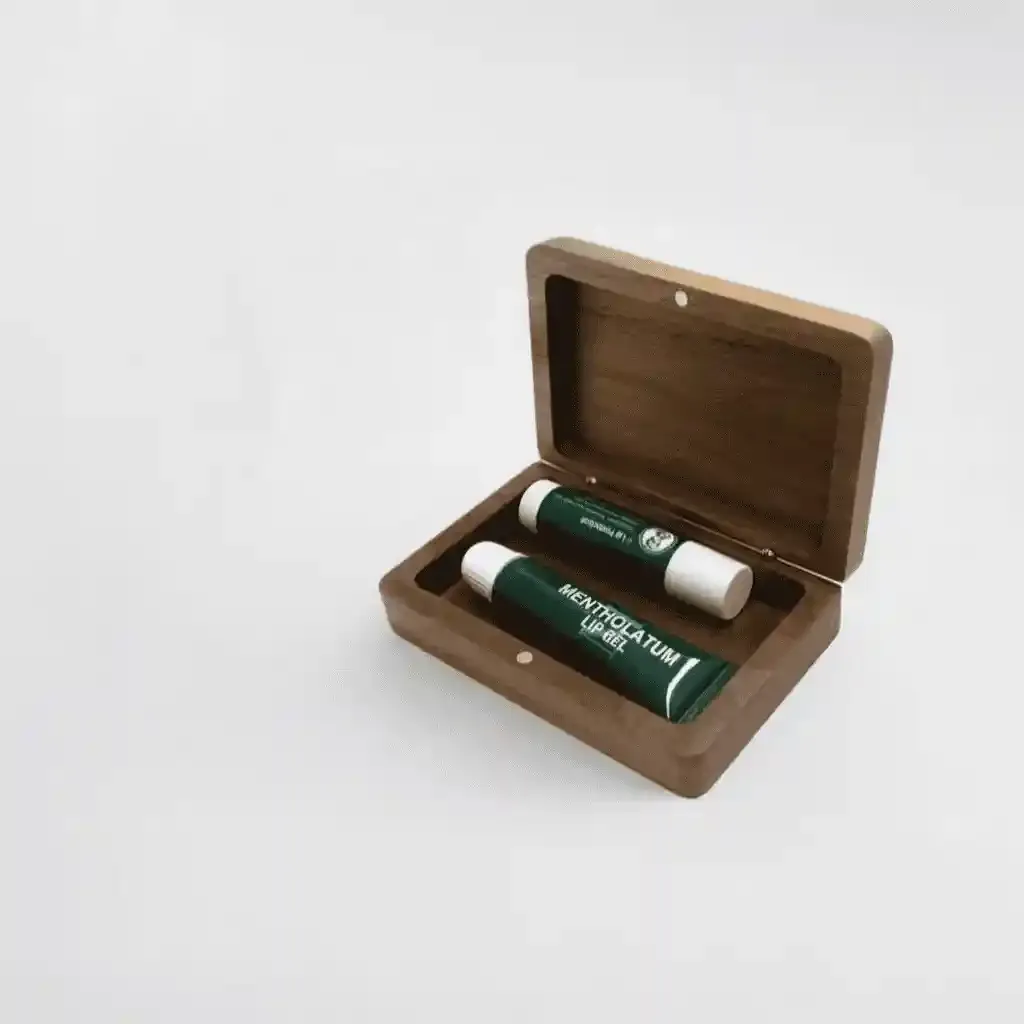 Walnut Portable Storage Box for Cards, Lipsticks, and Jewelry 2