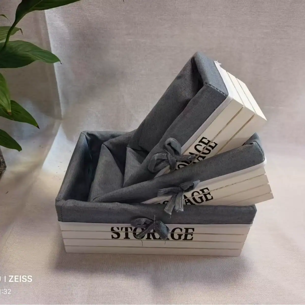 Versatile Wooden Lined Storage Boxes for Home and Commercial Display 4