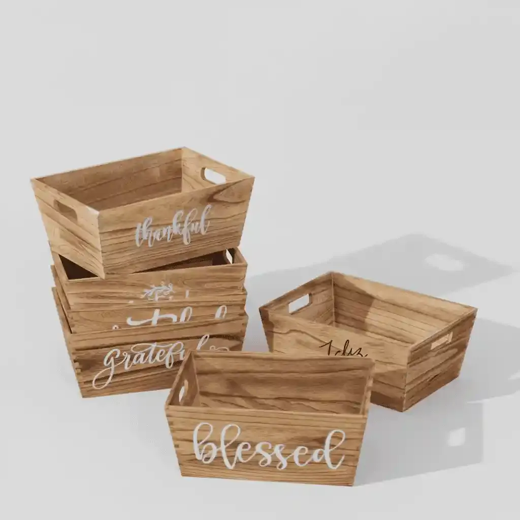 Versatile Wooden Storage Organizer Bin for Desktop, Office, Kitchen & Snacks