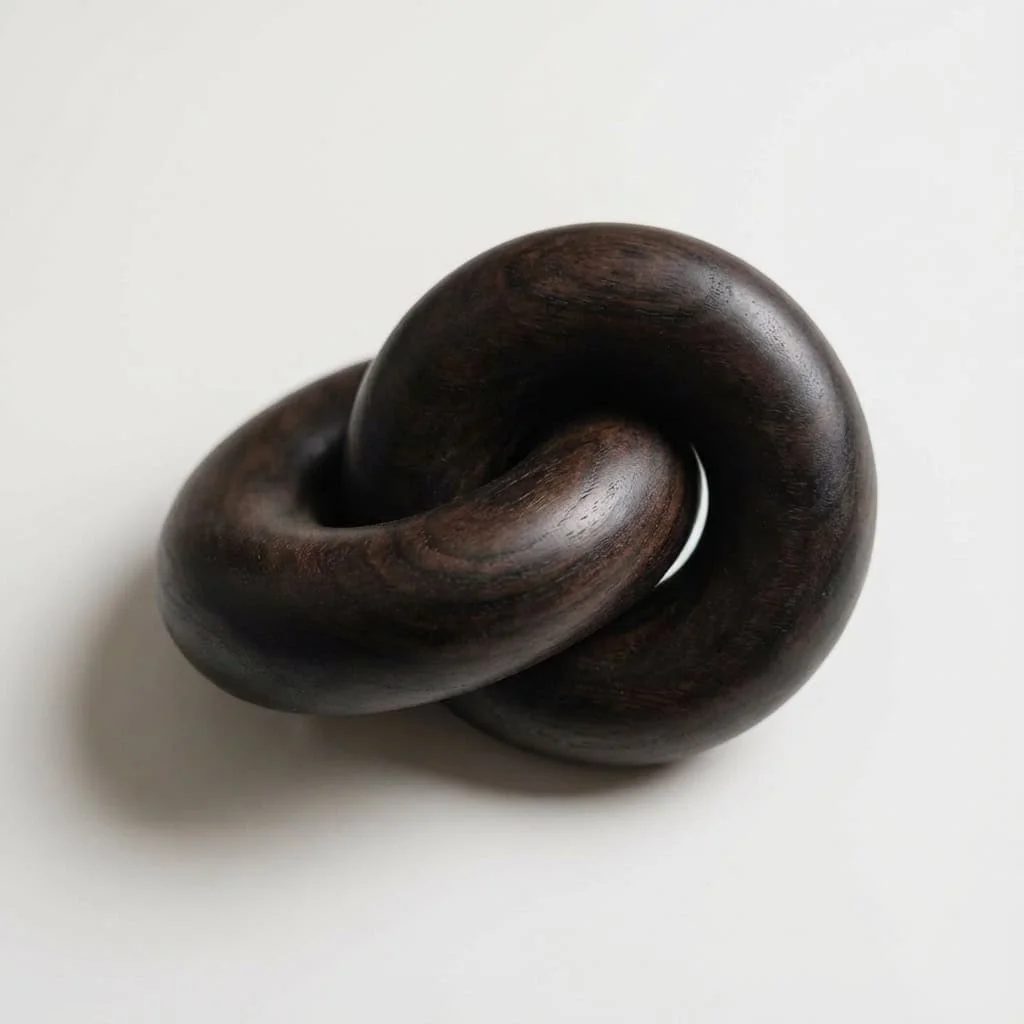Paulownia Wood Interlocking Chain Link Decor for Hotel & Home 3