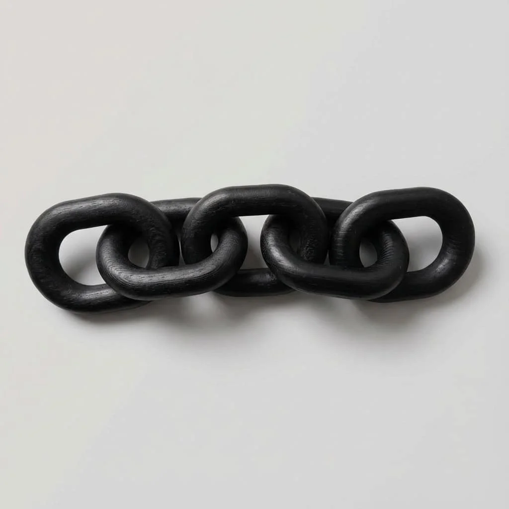 Pine Wood Chain Link Ornament – Five-Ring Decorative Wooden Craft Chain 2