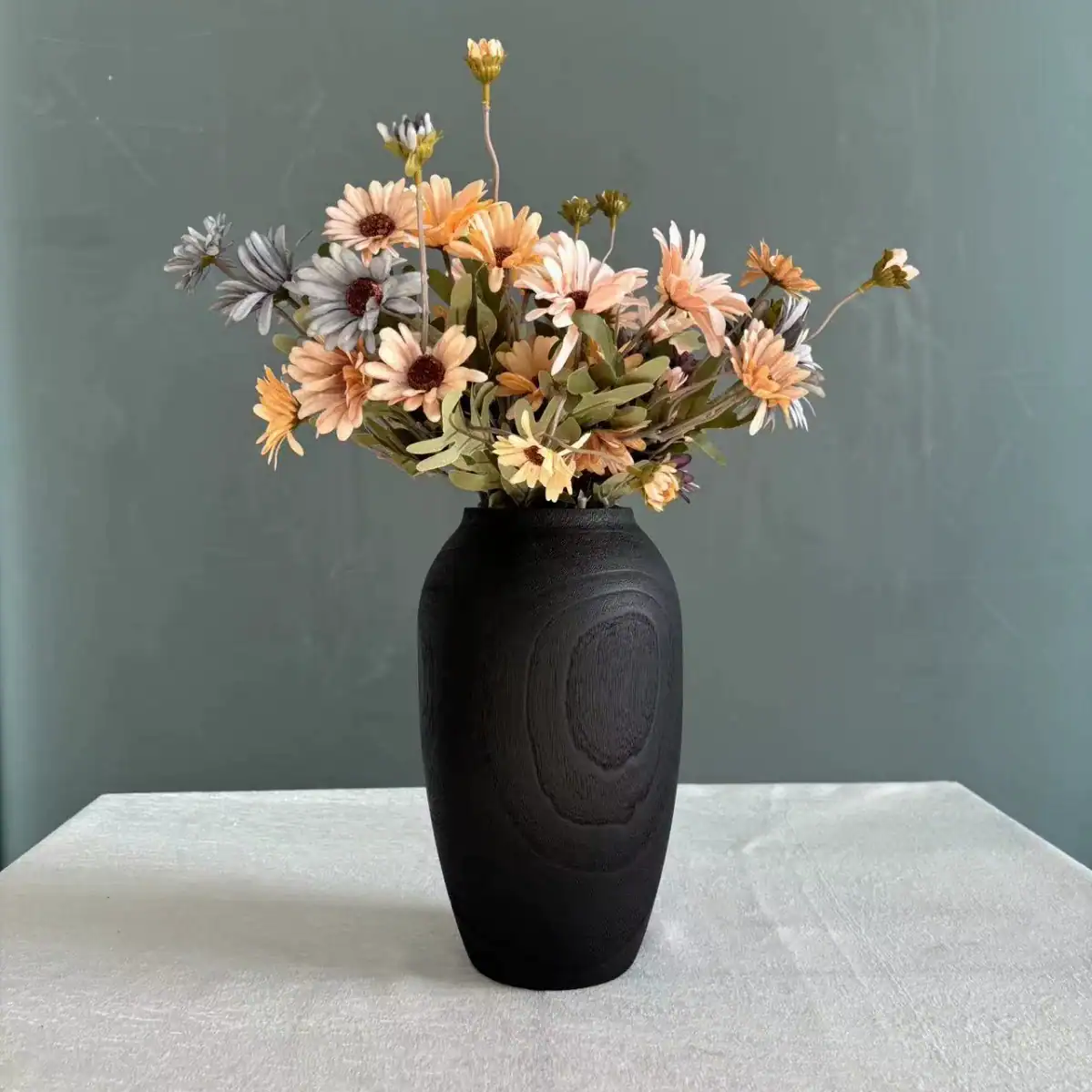Rustic Wooden Vase Set — Large and Small Handmade Wood Vases 3