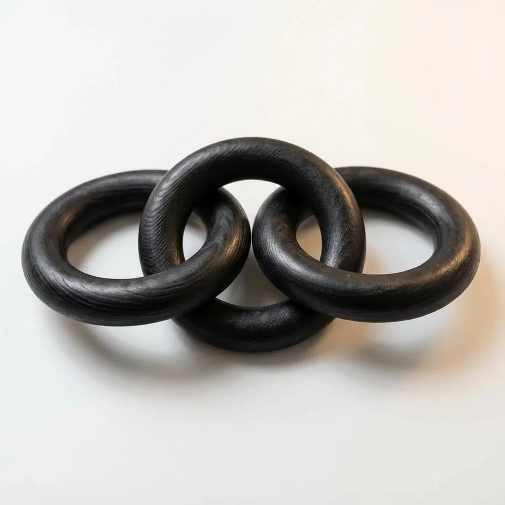 Wabi-Sabi Style Handcrafted Wooden Interlocking Chain Link Decor for Bulk Orders 2