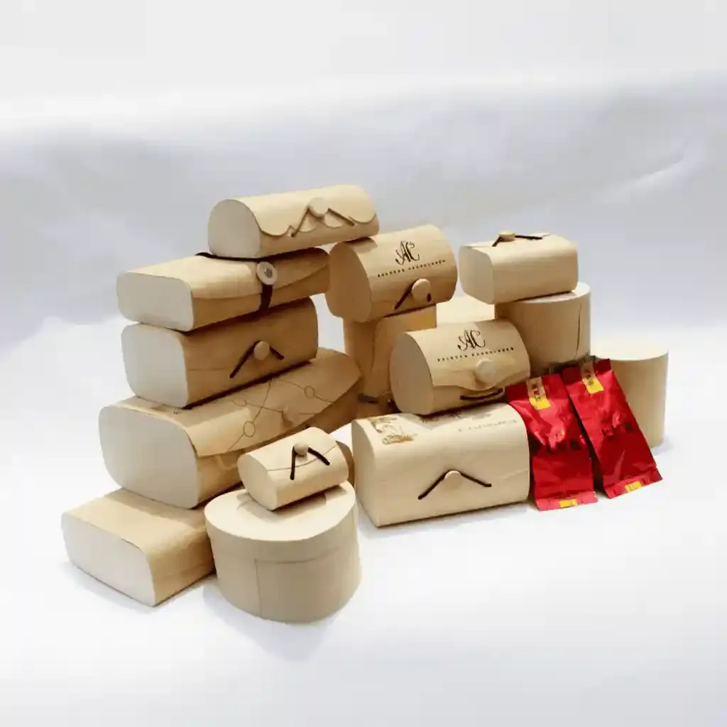 Custom Logo Birch Bark Wood Tea Gift Boxes