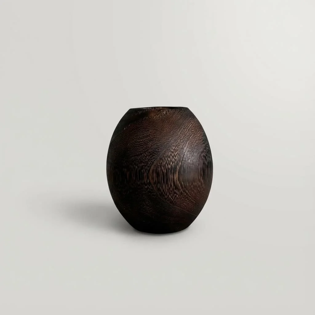 Customizable Retro Wooden Oval Mini Vase for Desktop Decor 3