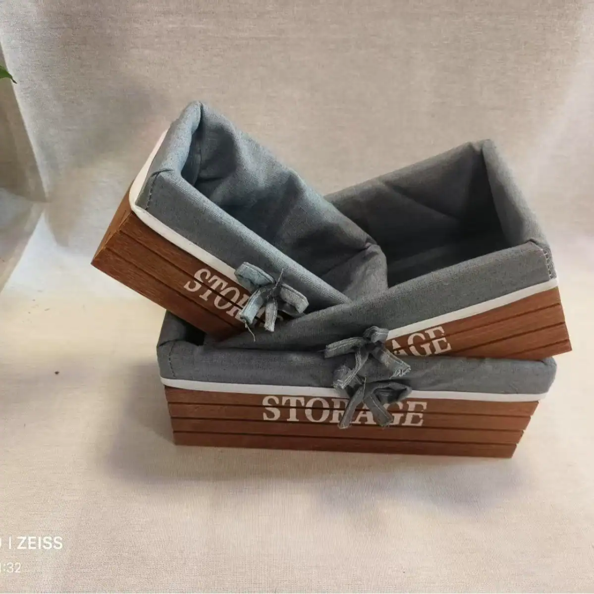 Versatile Wooden Lined Storage Boxes for Home and Commercial Display