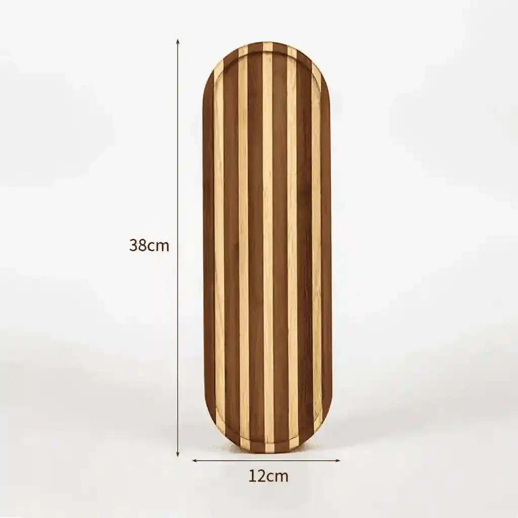 Irregular Striped Wooden Serving Trays for Breakfast, Snacks, Desserts & Fruits 8