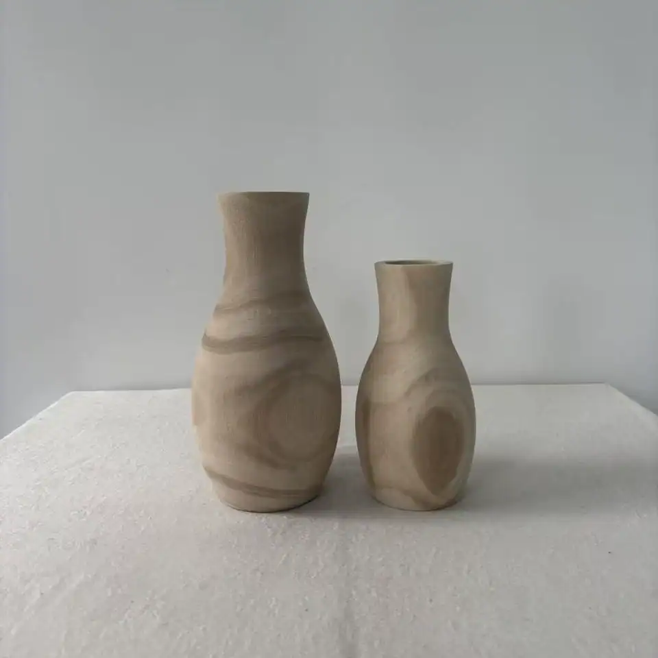 Modern Minimalist Decorative Wooden Vase for Home Decor and Flower Arrangements 3