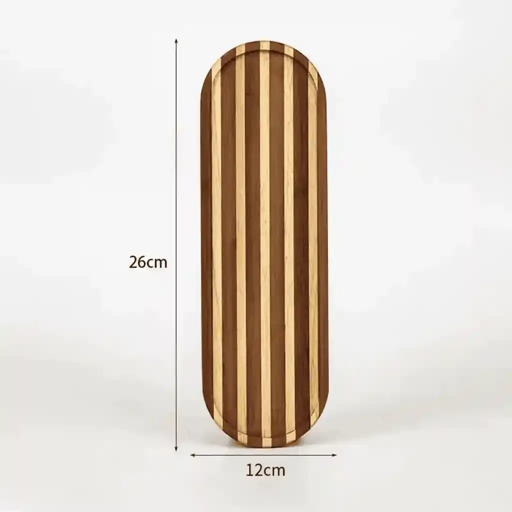 Irregular Striped Wooden Serving Trays for Breakfast, Snacks, Desserts & Fruits 7