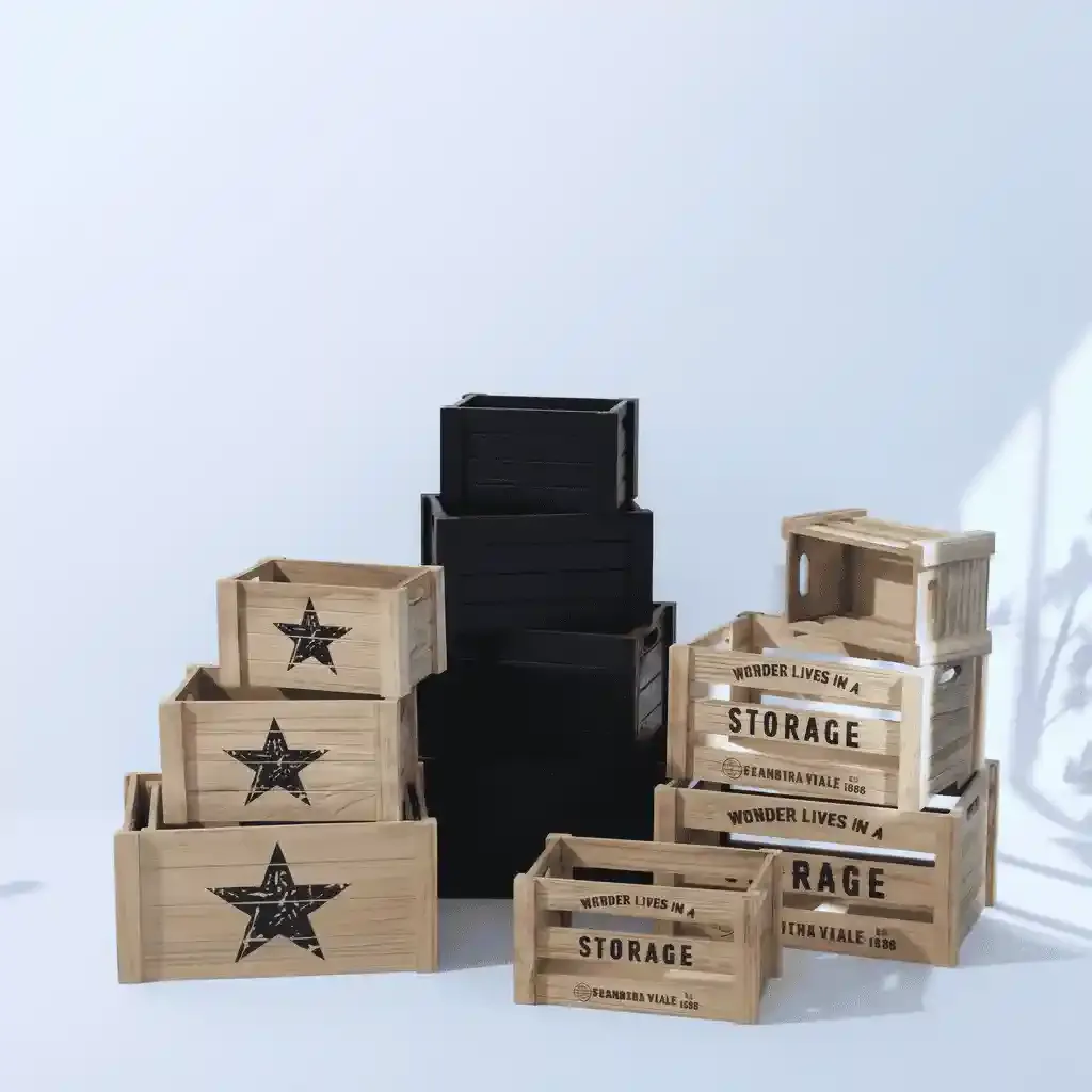 Versatile Pine Storage Box & Display for Home, Toys, Fruits, and Green Plants