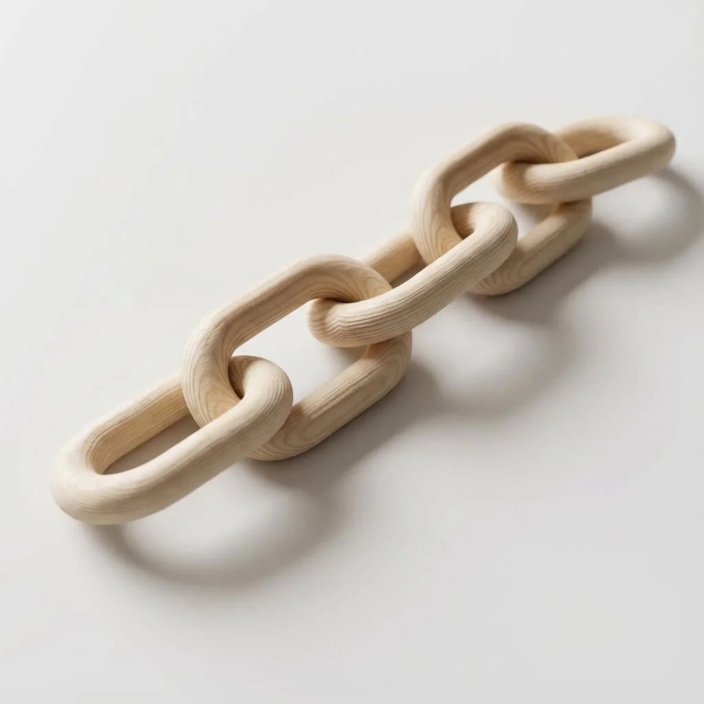 Wooden Chain Link Ornament 4