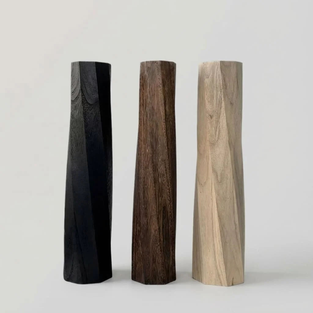 Customizable Nordic Modern Wooden Decorative Vase for Living Room and Dining Room