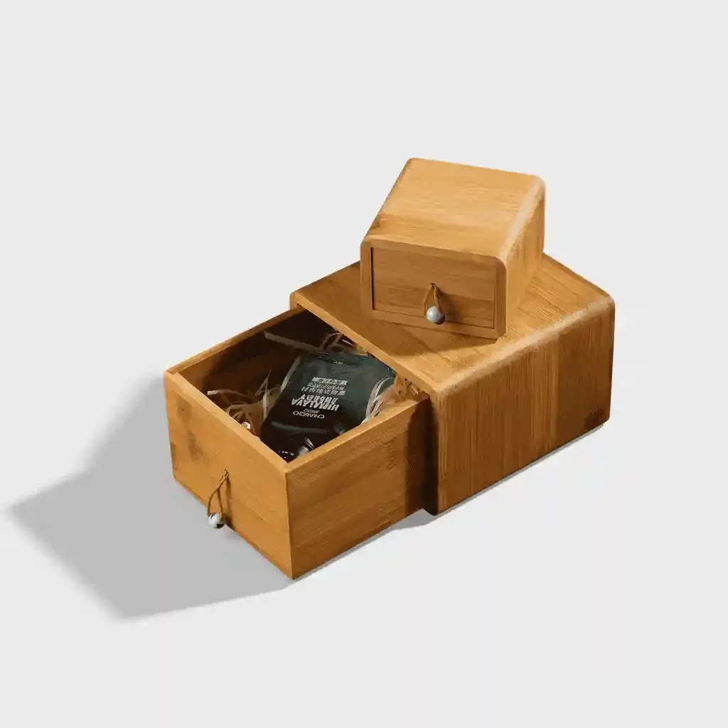 Eco-Friendly Bamboo Drawer Gift Box for Tea, Lipstick & Keepsakes 2