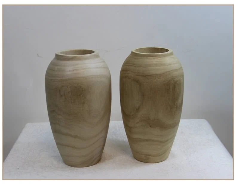 Rustic Wooden Vase Set — Large and Small Handmade Wood Vases 6