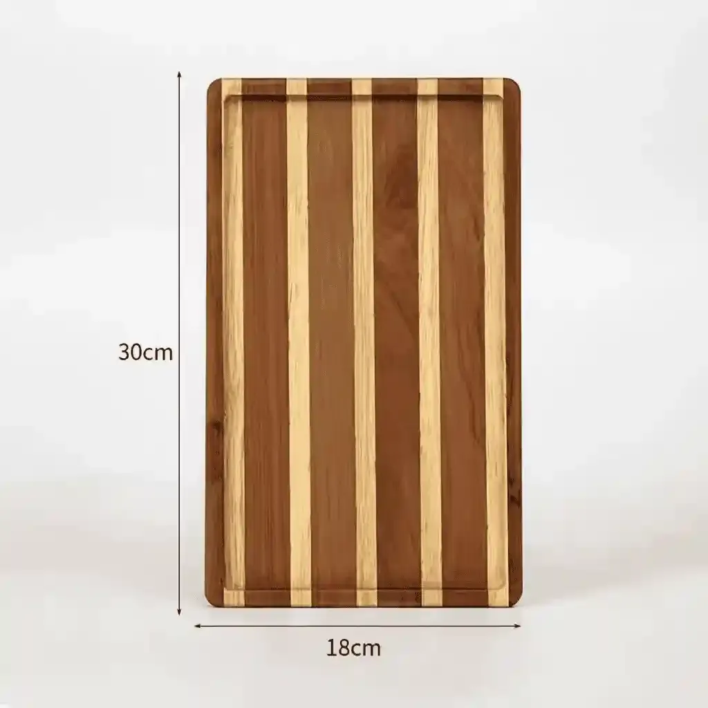 Irregular Striped Wooden Serving Trays for Breakfast, Snacks, Desserts & Fruits 10