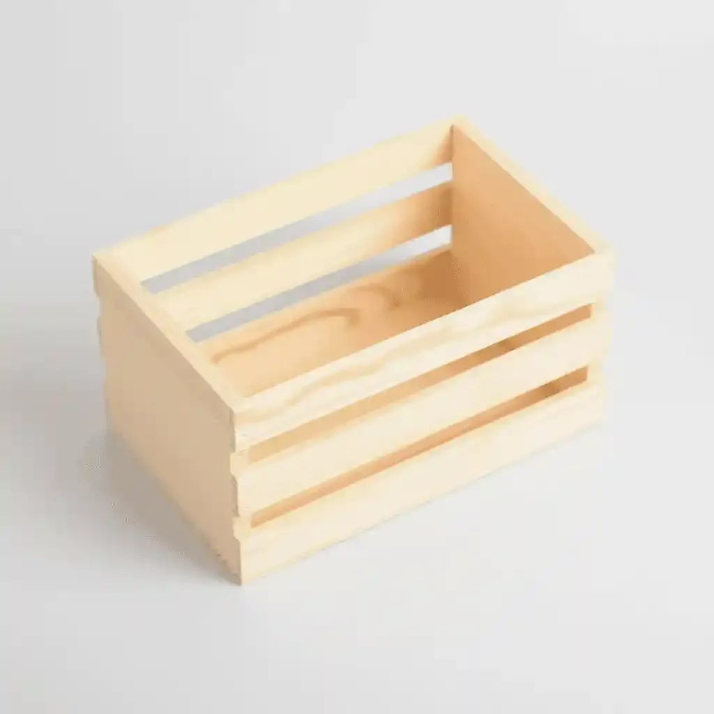 Versatile Pine Wood Storage Bins – Mini Wooden Slatted Crates for Supermarket & Home 2