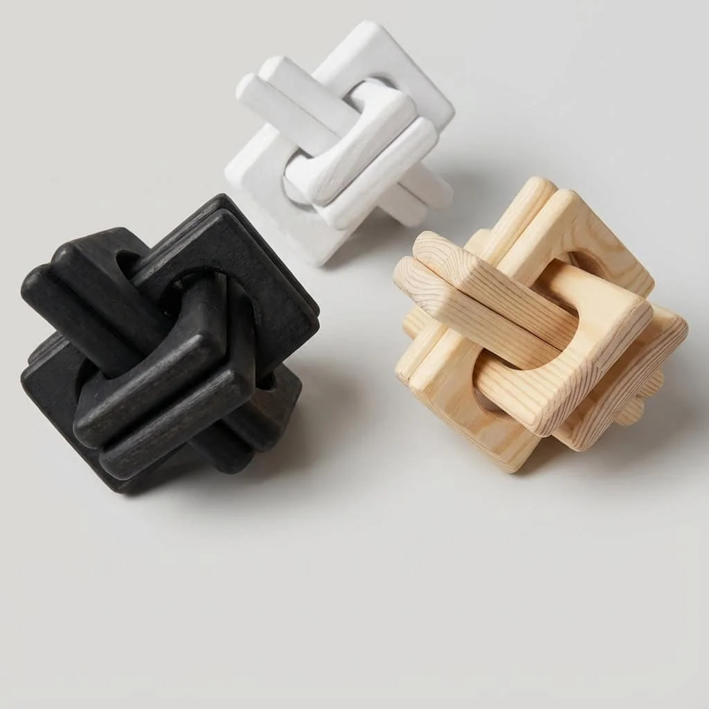 Solid Wood Interlocking Knot Decor