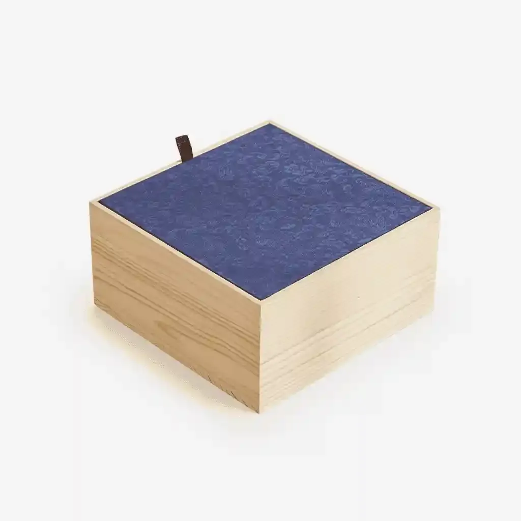 Solid Wood Mooncake Packaging Box with Fabric Lid 3