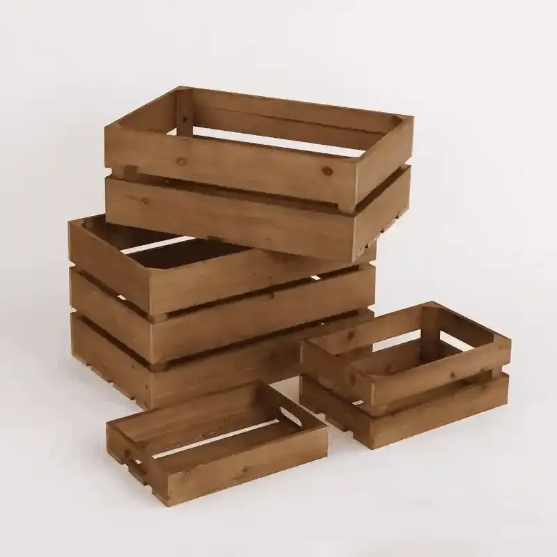 Solid Wood Farmhouse Crates for Storage and Display — Vintage Style 3