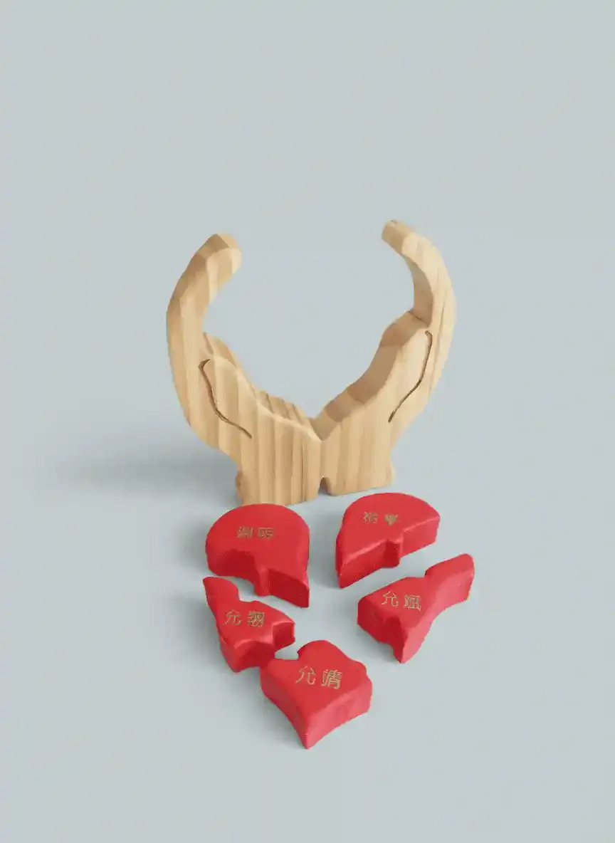 Personalized Wooden Hand Heart Puzzle Family Sculpture for Mother's Day 5