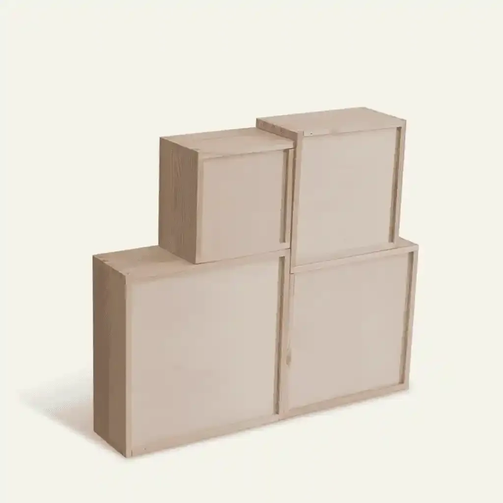 Pine Wood Sliding Top Gift Storage Box for Bridesmaid Jewelry Tea