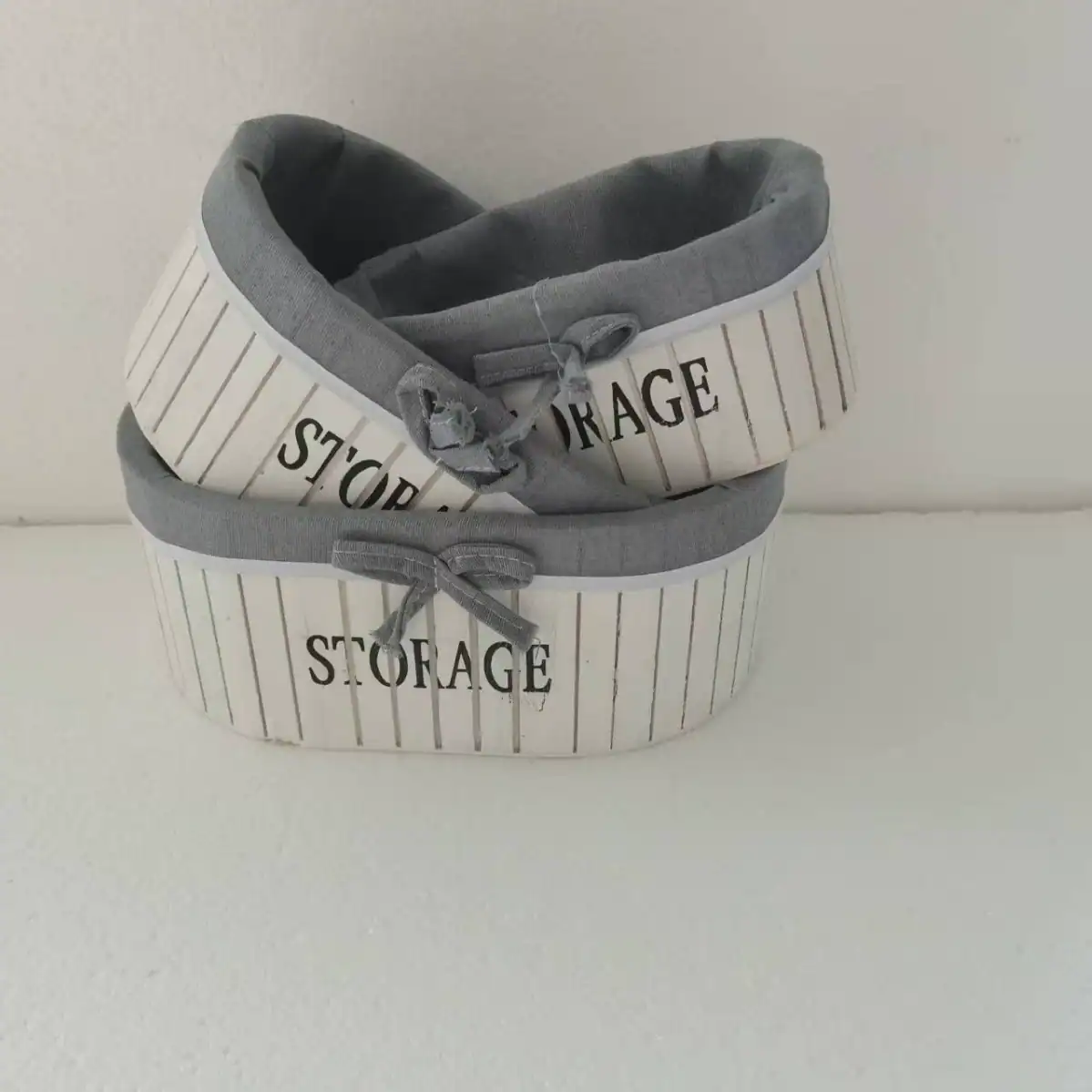 Wooden Storage Baskets Three-Piece Set for Desktop and Home Organization 4
