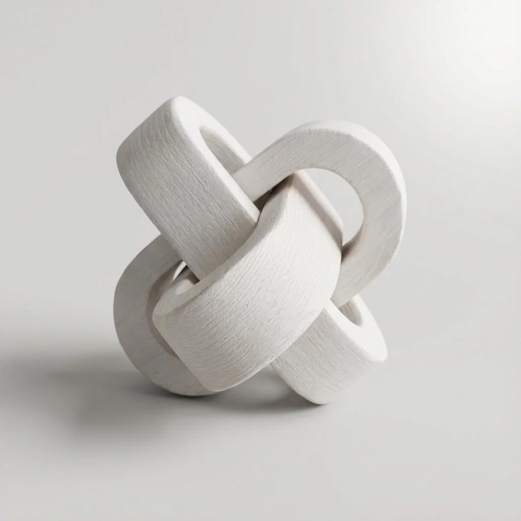 Solid Pine Wood Knot Decor — Interlocking Link Ornament 3