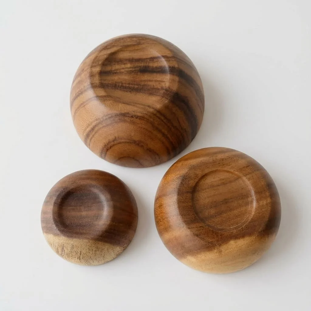 Natural Acacia Wood Bowl – Unfinished & Wax-Free Wooden Kitchenware 3