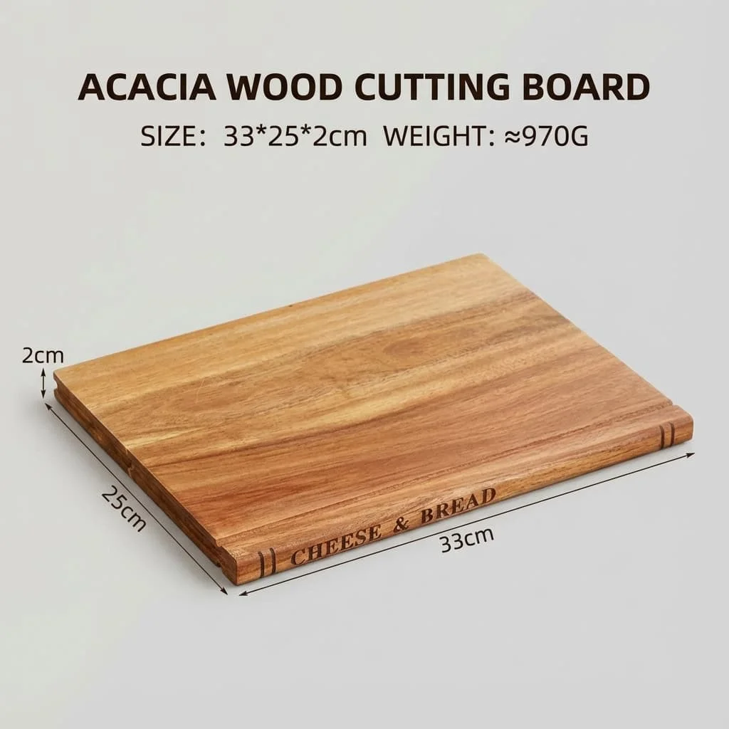 Book Shaped Cutting Board Set with Stand – Acacia, Ebony, Rubber Wood Kitchenware 4