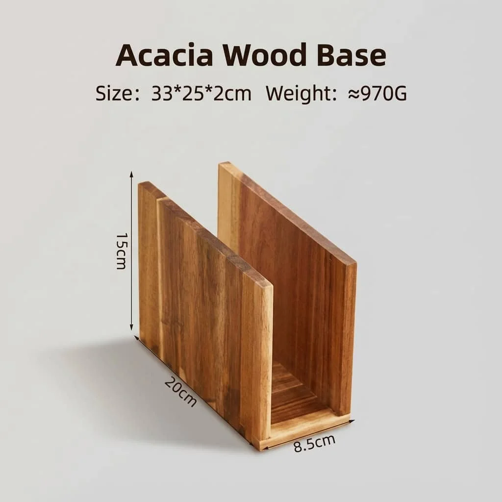 Book Shaped Cutting Board Set with Stand – Acacia, Ebony, Rubber Wood Kitchenware 6